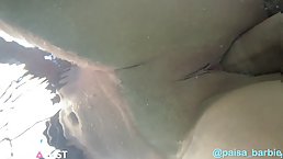 Round ass brunette girl gets her shaved pussy pounded with cum on her face