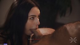 Young brunette beauty April Olsen gets hot pussyfuck