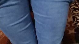 Round ass Latina in blue jeans gets hot POV fuck