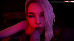 The Queen Of Foreplay ( 3D pretty blonde teassing dick)