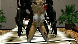 Vixen and her stepfather, taking fun while mother is not in home (3D porn cartoon)