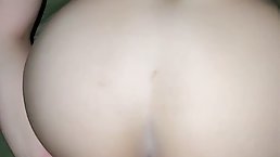 Amateur 18 y.o. babe with round ass gets her pusssy fucked and creampied