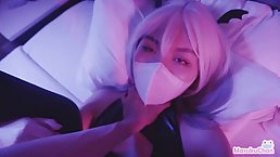 Crazy creampie the Succubus who sucks dick, and check the cum leaking out nicely