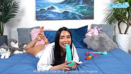 Horny Latina MILF toying her pussy on cam