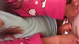 Amateur Asian girl riding dildo