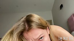 Amateur blonde girl masturbates on cam