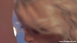 Pretty blonde MILF sucks dick