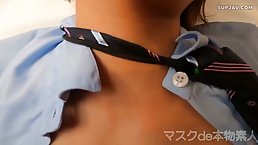 Small tits Japanese girl in shallstook rides dick