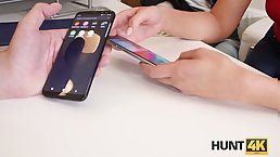Cuckold watches his brunette GF Leane Lace gets fucked by another man