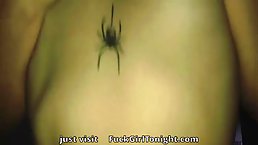 Amateur Latina in fishnet stockings sucks and rides dick POV