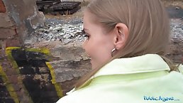 Blonde cutie with a perfect body gets fucked POV for some cash