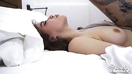 Inked brunette Eden Ivy sucks and rides dick