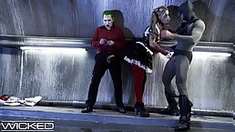 Harley Quinn fucked hard by Joker and Batman (porn parody)