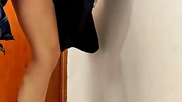 Amateur teen gets fucked and creampied standing against the window in empty classroom