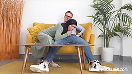 Slender babe in Hijab gets her pussy boned