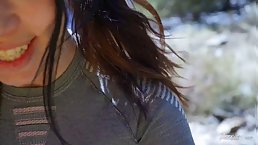 Amateur brunette piss whore in the snow