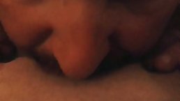 Amateur busty brunette girl gets her sweet pussy licked