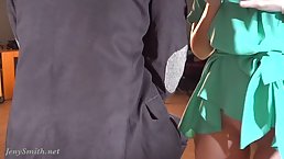 Horny brunette bottomless MILF teasing guy