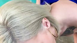 Young blonde Kiara Cole gets fucked POV by the pool