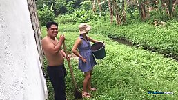 Neighbor's daughter gets fucked inside the vegetable garden
