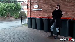 Amateur brunette teen pissing her pants