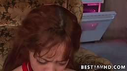 Sexy Japanese babe Sana Anzyu gives an Asian deepthroat