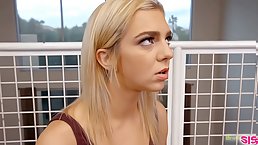 Slender blonde babe Tiffany Watson caught sneaking out