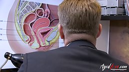 Mature blonde whore Lacey Starr sucks dick in the office