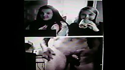 Young babes Sam and Jess watching live sex show