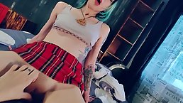 Classmate cutie rides dick and gets eyes rolling orgasm