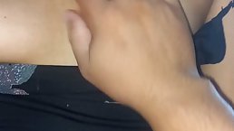 Groping the small tits of a 18 y.o. teen