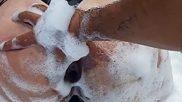Chubby brunette stepsis is invited ta a hot tub and gets fucked POV