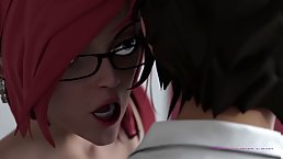 Busty redhead teacher gets fucked by horny stud in the class (3D Hentai)
