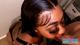 Horny ebony BBW Tenikaa gets dicked down