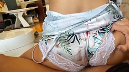 Hot brunette teen doggystyled POV in the morning