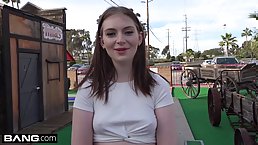 Young brunette babe Maya Kendrick gets her hairy pussy smashed