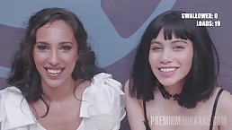 Brunette beauty Sherezade Lapiedra swallows 64 huge mouthful cumshots