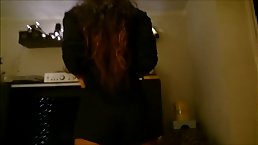 Prety ebony teen sucks big white cock POV