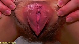 Young girl with hairy pussy loves nude Yoga and masturbation