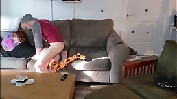 Young redhead babe fucked hard trying to watch Anime porn