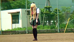 Sexy Japanese cosplay babein trance Naomi sucks dick outdoor (censored)