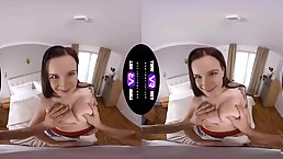 Busty brunette babe Little Eliss gets fucked POV