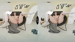 Young brunette Lizi Vogue fingering her pussy