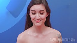 Young brunette Alisa Horakova gets her face covered in jizz