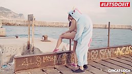 Hot redhead girl Taylor Sands has outdoor fetish sex with unicorn