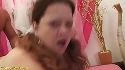 Amateur fat girl with huge boobs gets fucked by big dick