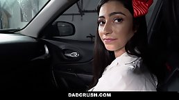 Young brunette babe gets fucked POV by her stepdad