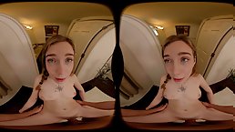 Tiny blonde Venus gets fucked POV by her stepdad