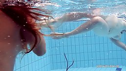Sexy girls Privsem and Gurchenko are naked underwater