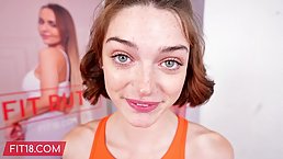 Super skinny girl Shrooms Q gets prone bone cream (POV)